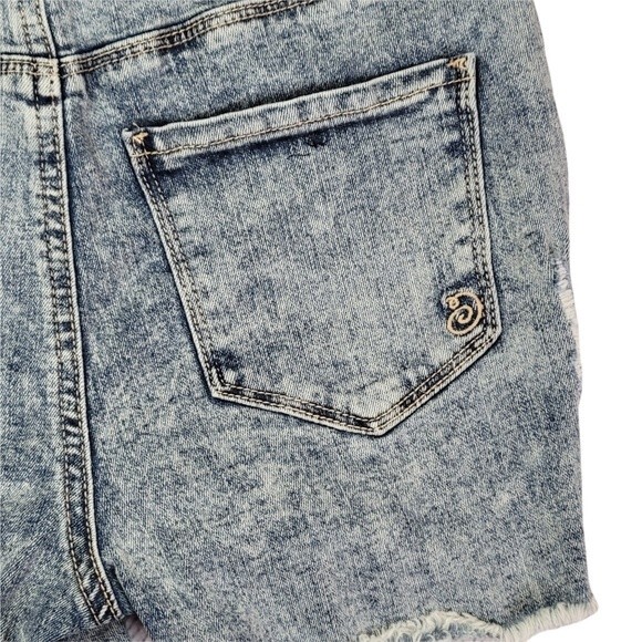 Indigo Rein Button Fly Distressed Jean Shorts, Size 1 / 24, Good Used Condition - Picture 4 of 9